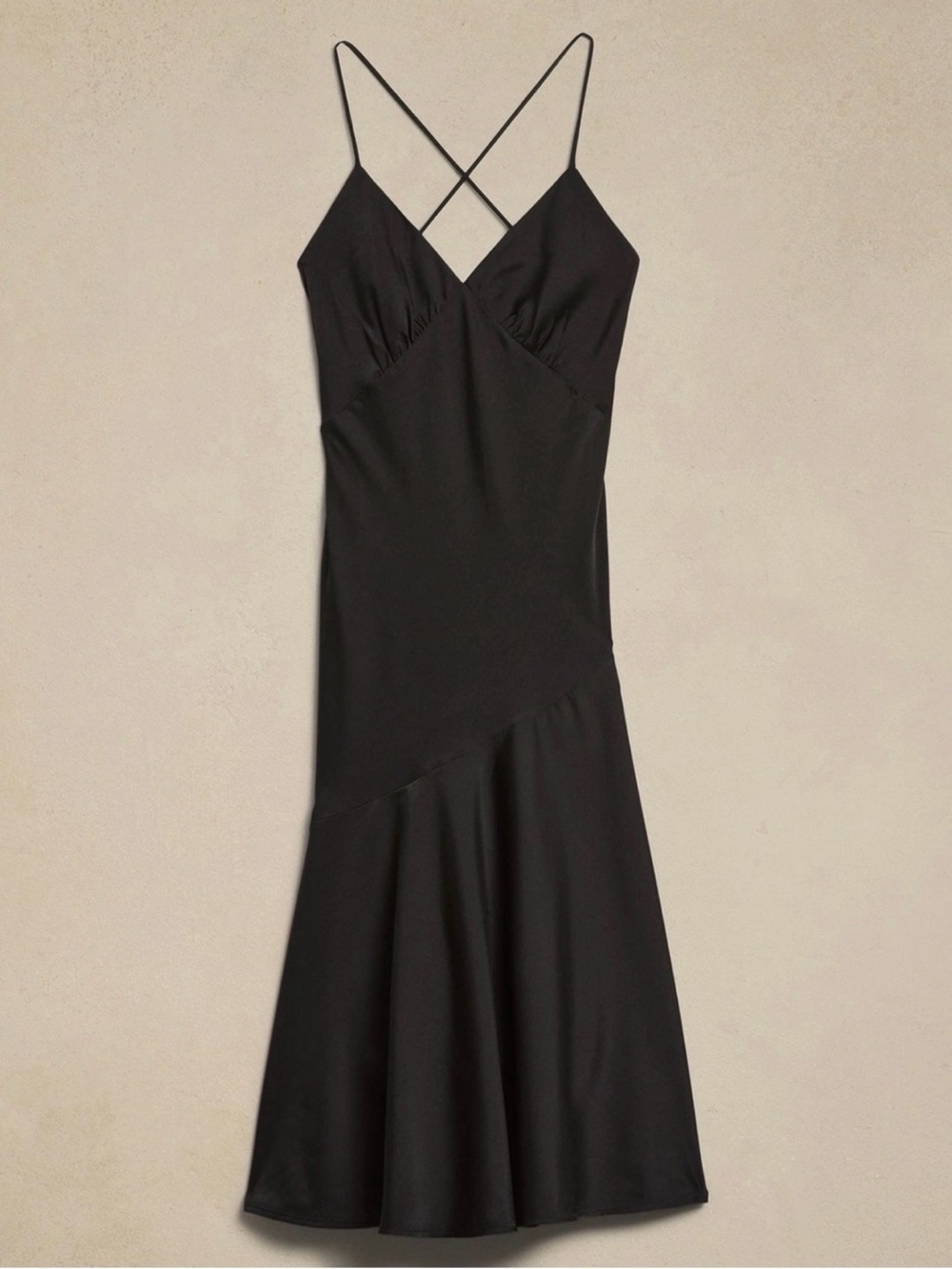 Banana Republic Black Strapless Slip Dress with Crisscross Straps